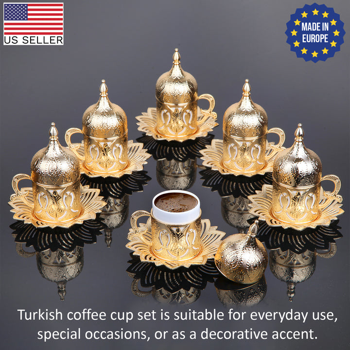 AHSEN COFFEE CUP SET FOR 6 PEOPLE GOLD 118 ml (4 oz)