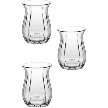 Linka Clear Turkish Tea Glass Set, 3 Pcs, 5 Oz (145 cc)