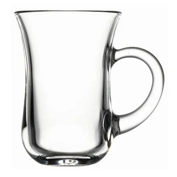 Keyif Clear Tea Glasses with Handle, 6 Pcs, 4.7 Oz (140 cc)