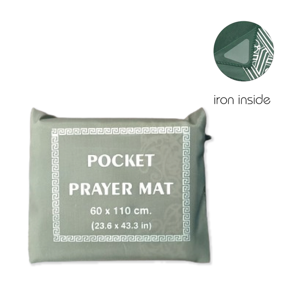 Mini Pocket Portable Travel Prayer Mat, Stabilization Corners with Iron