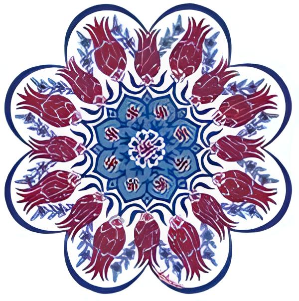 Ceramic Trivet, 7" with Tulip Design in Floral Shape