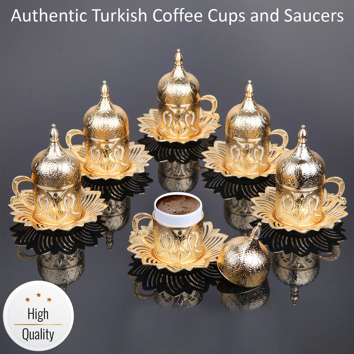 AHSEN COFFEE CUP SET FOR 6 PEOPLE GOLD 118 ml (4 oz)