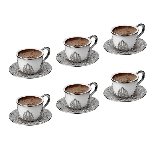  AHU TIRYAKI COFFE CUP SET FOR 6 PEOPLE SILVER 118 ml (4 