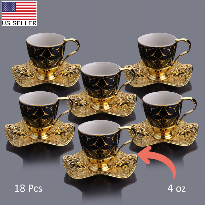 NISA COFFEE CUP SET FOR 6 PEOPLE GOLD 118 ml (4 oz)