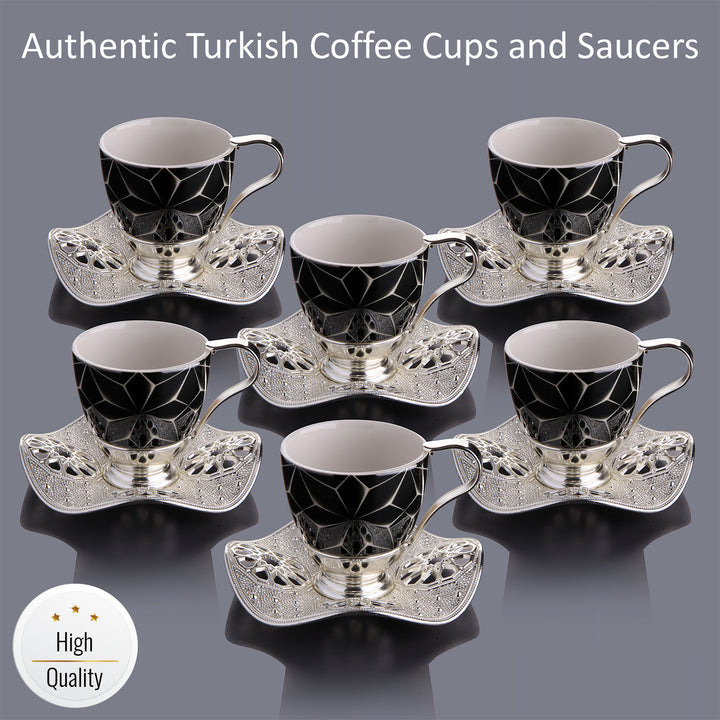 NISA COFFEE CUP SET FOR 6 PEOPLE SILVER 118 ml (4 oz)
