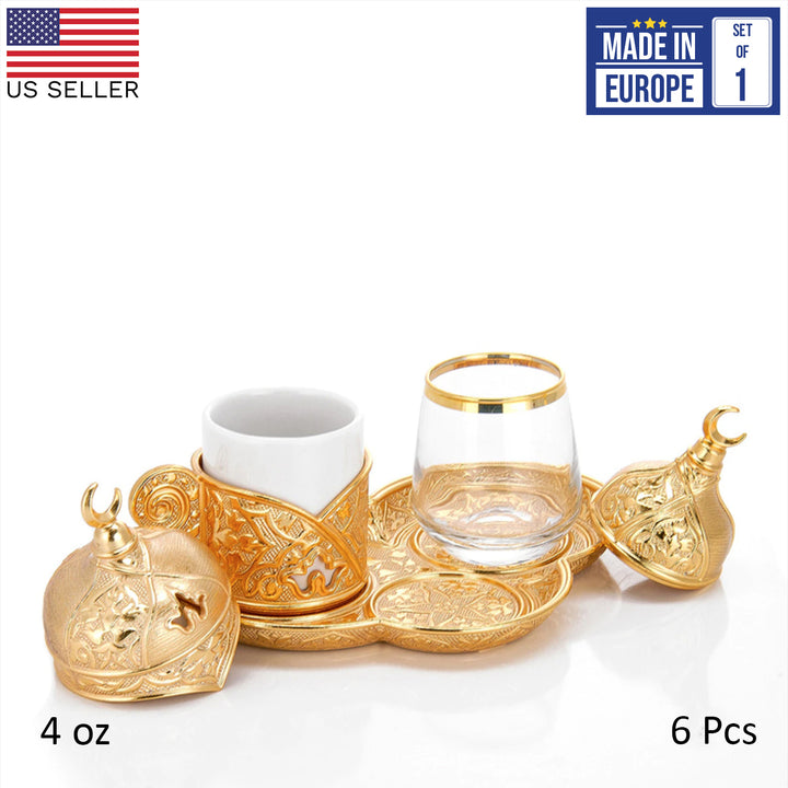 COFFEE SERVICE SET FOR ONE PERSON GOLD 118 ml (4 oz)