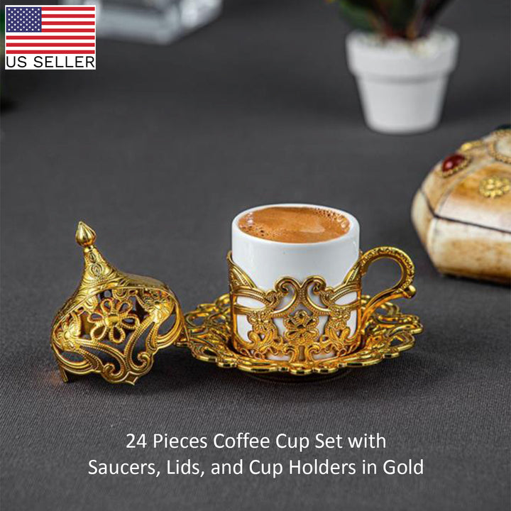 MOTIF COFFEE CUP SET FOR 6 PEOPLE GOLD 118 ml (