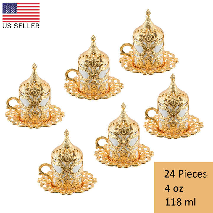 MOTIF COFFEE CUP SET FOR 6 PEOPLE GOLD 118 ml (