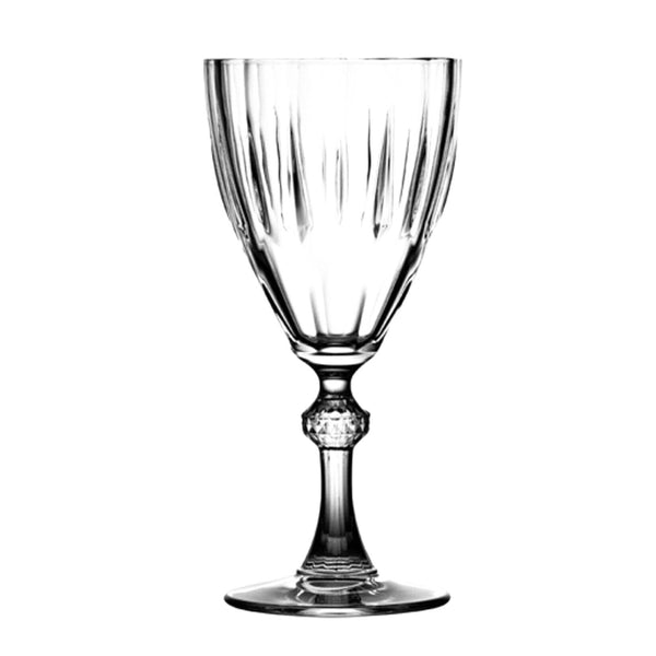 Pasabahce Diamond Footed Clear Glass Set of 6, 10 Oz