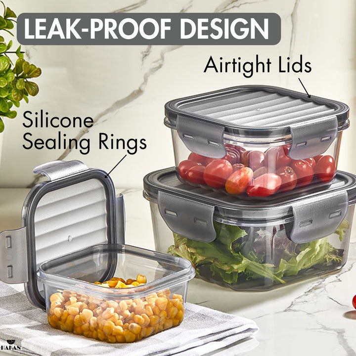 6-Pack Food Storage Containers, Locking Lids, Leakproof – HesTrade