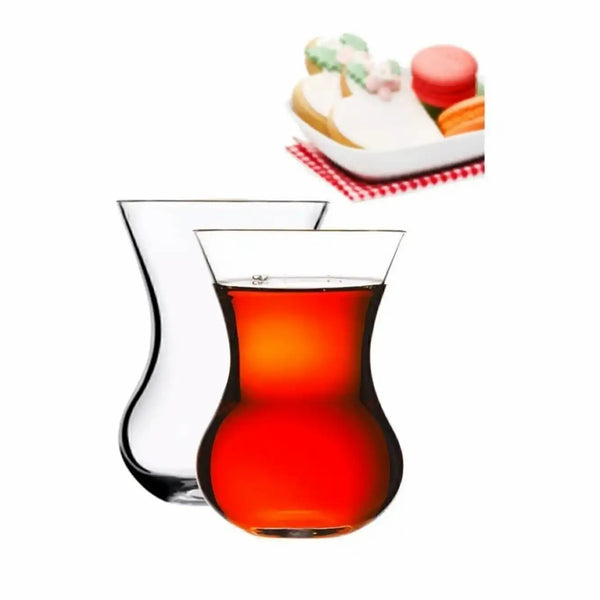 Pasabahce Nude Handmade Turkish Tea Glass Set, 4.75 oz (135 cc), Turkish Teacup Set of 6- PB- 64061