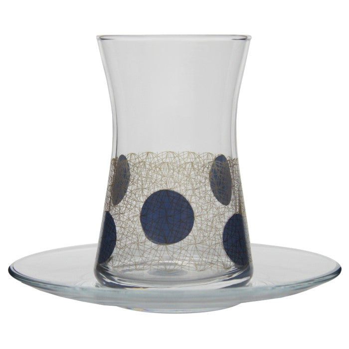 HEYBELI TELKARI DECORATED TEA SET 12 Pcs Set