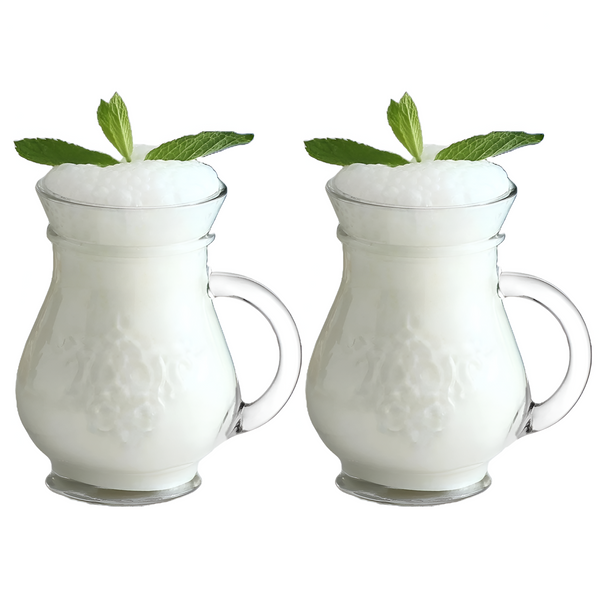 Lav Clear Glass Ayran Mug Set of 2, 11.25 Oz (330 cc)