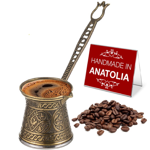 Turkish Coffee Pot, Greek Arabic Coffee Maker, No 5 Antique Gold