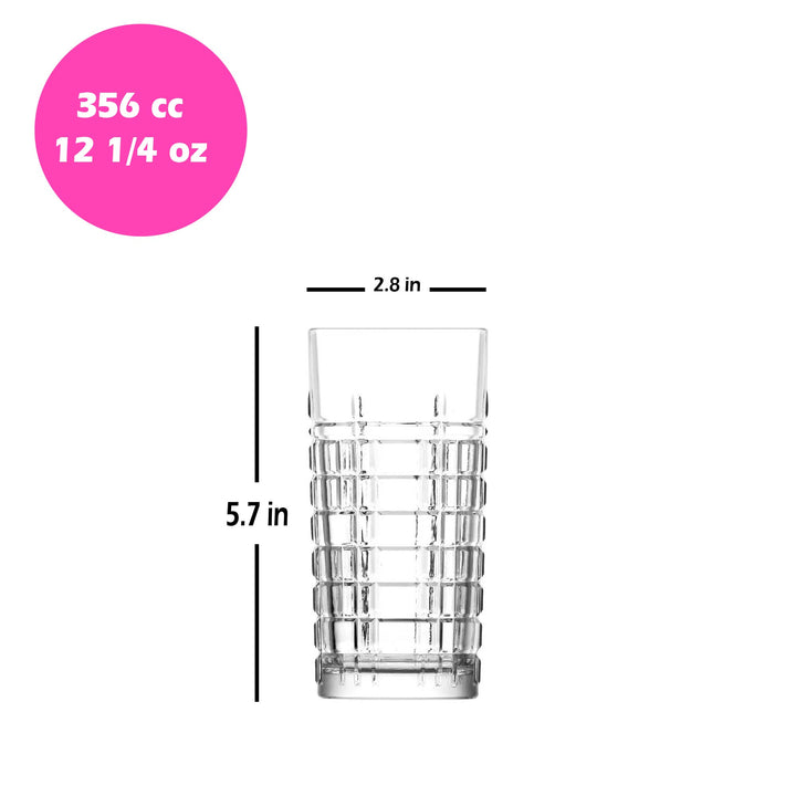 LONG DRINK GLASS 356 cc (12 1/4 oz) 4 Pcs Set (6 in Box) Media 2 of 5)