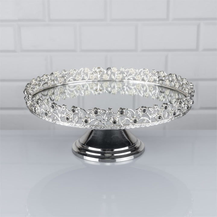 Mirrored Round Dessert Footed Stand Platter, 7.9 in – HesTrade