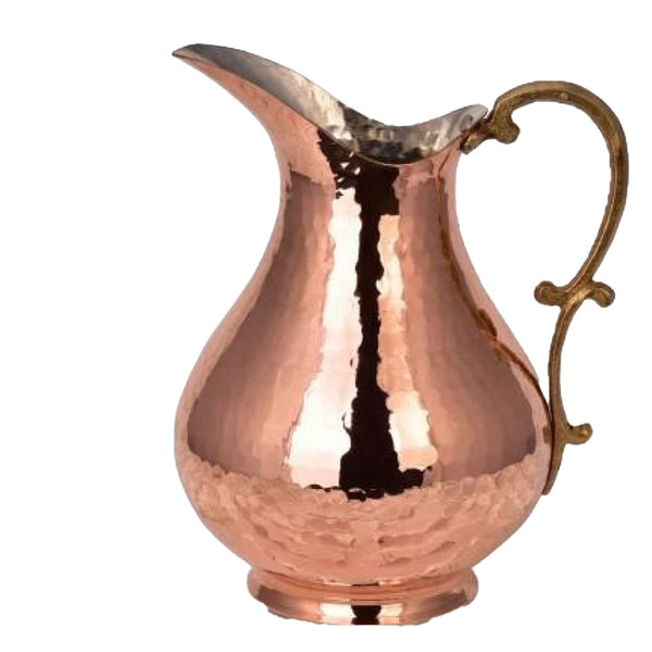 Handmade Pure Copper Water Pitcher, Jar, Jug, 67 3/4 oz.