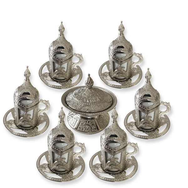 Elegance Fancy Turkish Coffee Cup Set for 6 People, 1.69 oz