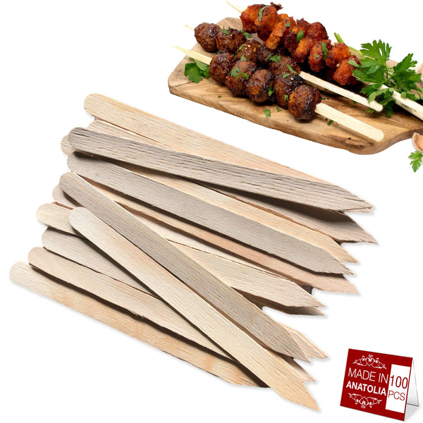 Hakan 100-Pack Wooden Flat Skewers-30 Pack