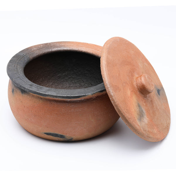 Twice-baked Unglazed Clay Cooking Pot with Lid Stovetop Oven, BIG 28 x 15 cm (11" x 5.9")