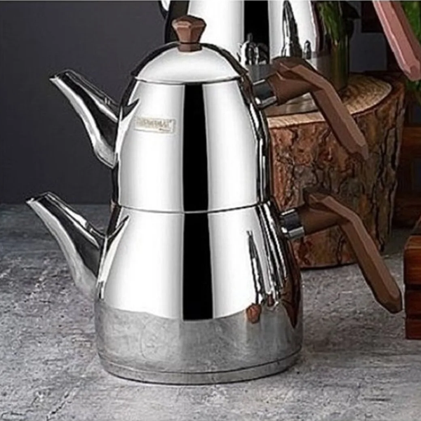 Elmas Stainless Steel Turkish Teapot Set for Stovetop
