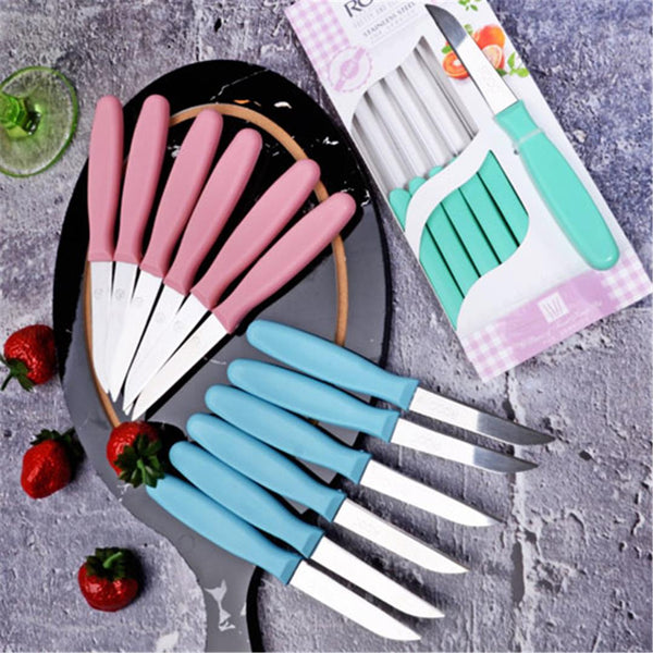 Rooc Vegetable Knife Set of 6, 10 cm, Mix Colors in Cases