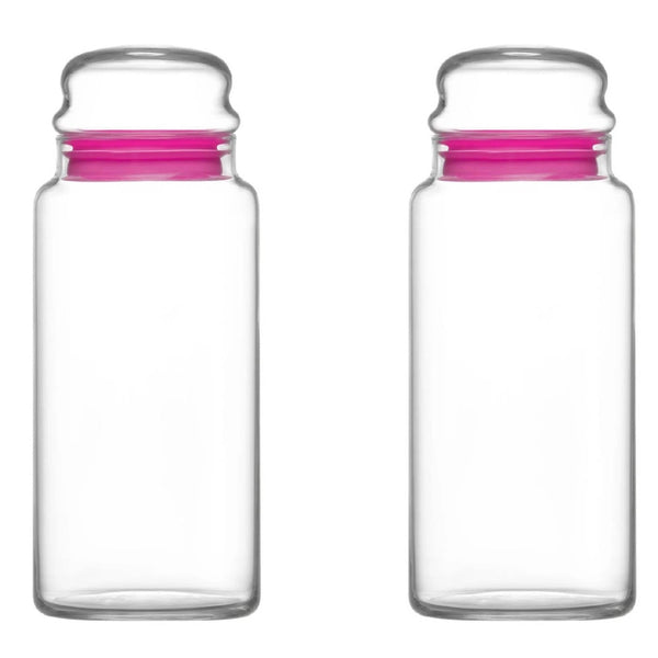 Lav Sera Glass Jar Set with Pink Rubber Seal, 2 Pcs, 47.25 Oz