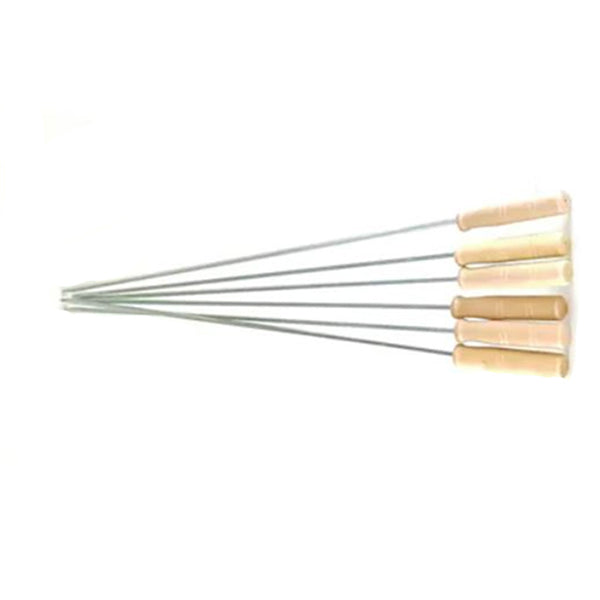 SKEWER FOR LAMB SQUARE WOODEN HANDLE 4 x 4 mm (0.16" x 0.16")