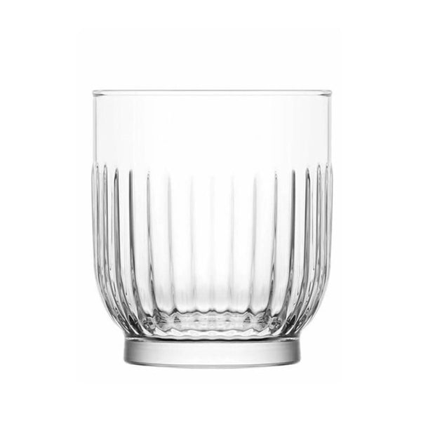 Tokyo Whiskey Glass Set, Ribbed Glassware, 6 Pcs, 11.25 Oz