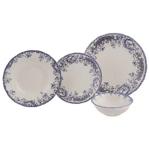 Tulu Porcelain Dinner Set with 24 Pieces with Floral Design