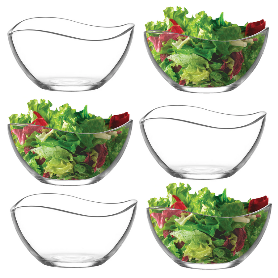 Vira Glass Serving Bowls Set of 6, Round Bowl for Kitchen, 7.2 oz