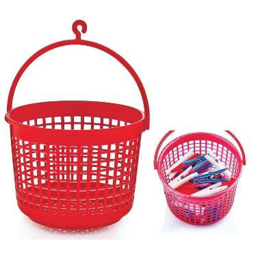 Plastic Clothes Peg Set Basket