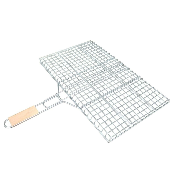 Extra-Thick Barbecue Grill Basket, Lockable Heavy-Duty 28 x 48 cm (11" x 18.9") Cooking Grate