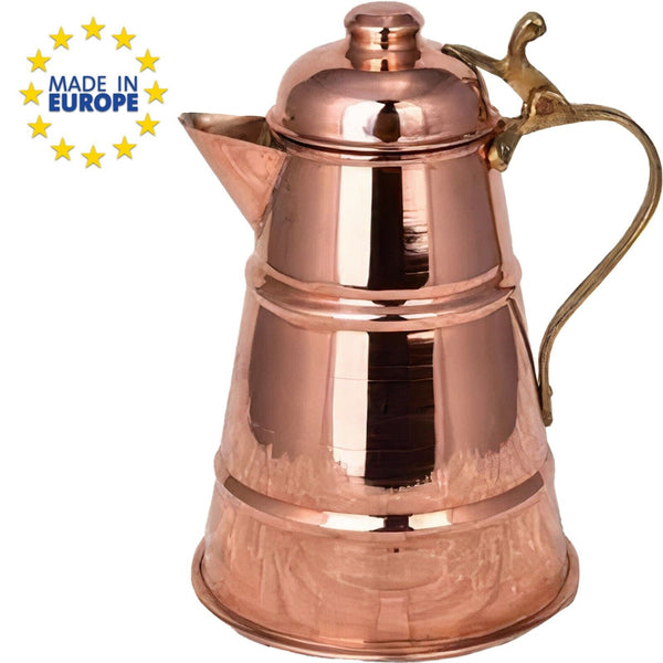 Handmade Copper Milk and Coffee Pot Kettle with Lid, Kervan, 35 1/2 oz (1050 ml)