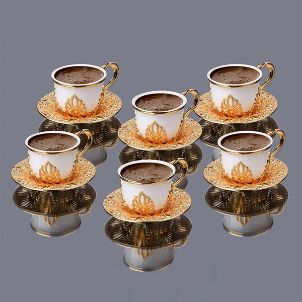 AHU TIRYAKI COFFE CUP SET FOR 6 PEOPLE GOLD 118 ml (4 oz)