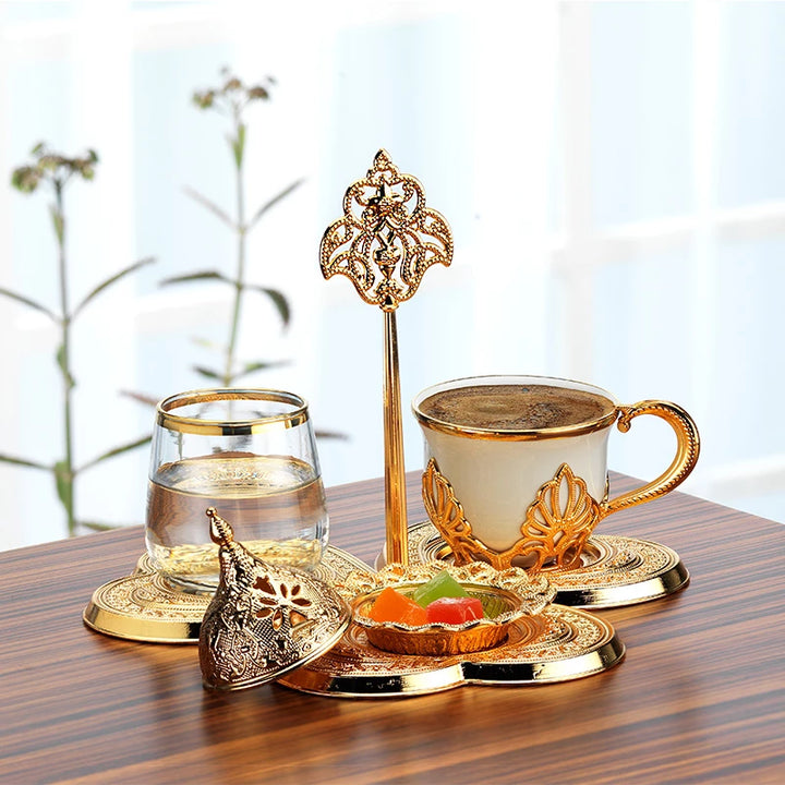 BRIDEGROOM SINGLE PRESENTATION COFFEE SET GOLD 118 ml (4 oz) - Hakan Makes Kitchens Smile