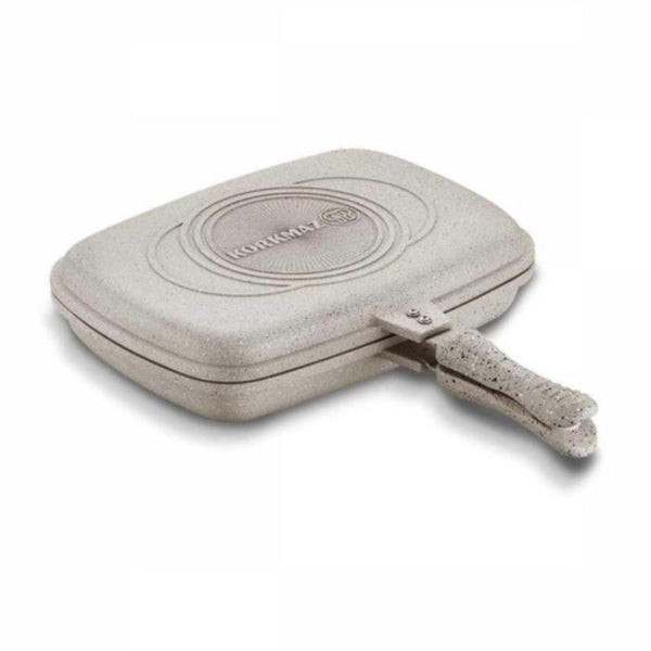 DUPLO VOLKANIT DOUBLE SIDED FRYPAN BEIGE 34 x 25 x 8 cm (13.4" x 9.8" x 3.1") - Hakan Makes Kitchens Smile