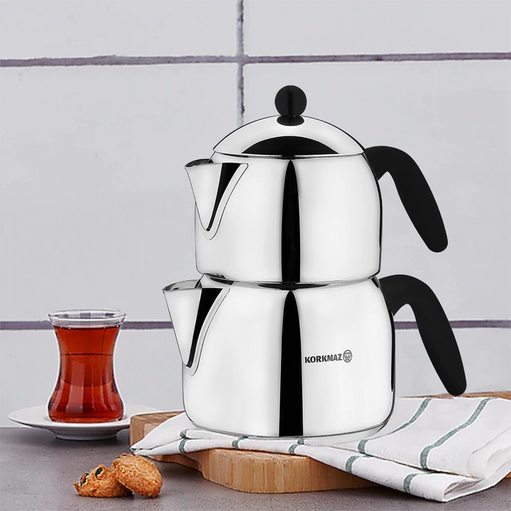 Korkmaz Orbit Maxi Stainless Steel Teapot Set with Handles