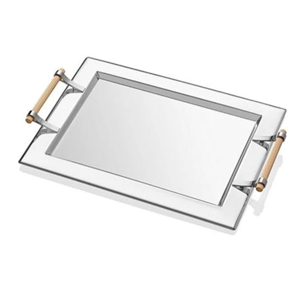 KROM TRAY WITH GOLDEN COLORED HANDLE 35 x 45 cm - Hakan Makes Kitchens Smile