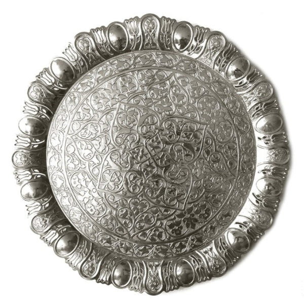 COPPER-ZINC TRAY ROUND SILVER - Hakan Makes Kitchens Smile