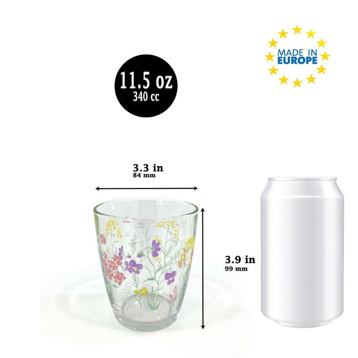 VEGA SOFT DRINK GLASS DECORATED 340 cc (11.5 oz) 3 Pcs Set - Hakan Makes Kitchens Smile