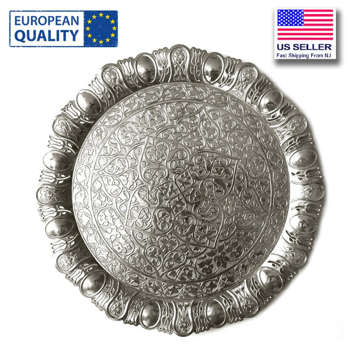COPPER-ZINC TRAY ROUND SILVER - Hakan Makes Kitchens Smile