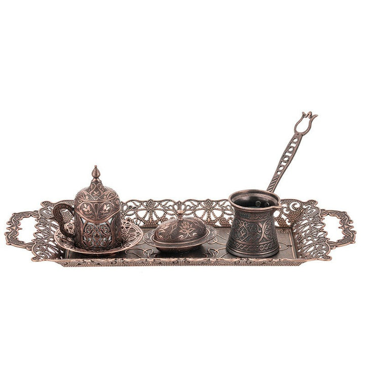 COPPER ZINC COFFEE SET FOR ONE PERSON COPPER - Hakan Makes Kitchens Smile