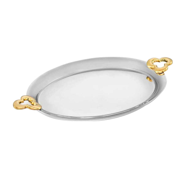 KORKMAZ CINTEMANI GOLD SERVICE TRAY 40 x 30 cm (15.7" x 11.8")