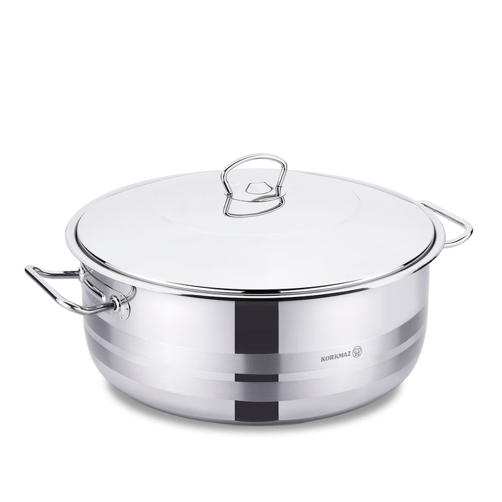 KORKMAZ MEGA LOW CASSEROLE 45 x 20 cm (17.7" x 7.9") 30 lt (31.7 qt)