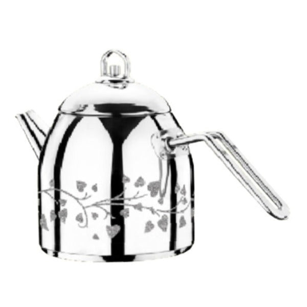 TEAPOT DIVA DECORATED SILVERY 2.0 lt (67.6 oz) - Hakan Makes Kitchens Smile