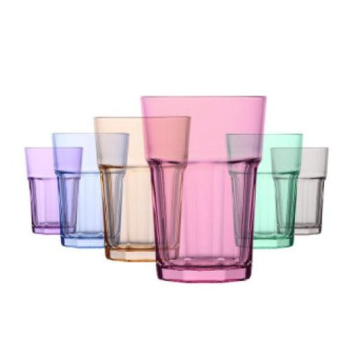 ARAS LONG DRINK COLORED 365 cc (12.3 oz) 6 Pcs Set - Hakan Makes Kitchens Smile