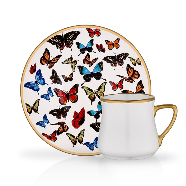 BUTTERFLY COFFEE SET FOR 6 PEOPLE 12 Pcs - Hakan Makes Kitchens Smile