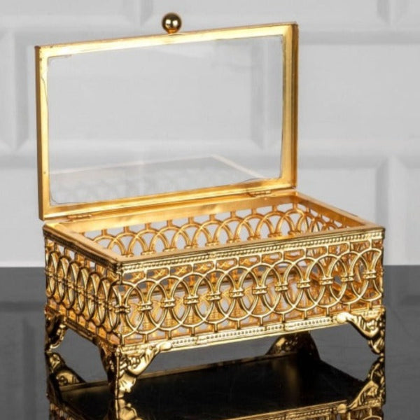 LULU METAL JEWELRY BOX MINI GOLD 13 x 8 x 6 cm (5.1" x 3.1" x 2.4") - Hakan Makes Kitchens Smile