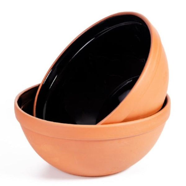 CLAY SALAD BOWL 17 cm * 7 cm (6.7" * 2.8") MIRA 2 PCS SET - Hakan Makes Kitchens Smile